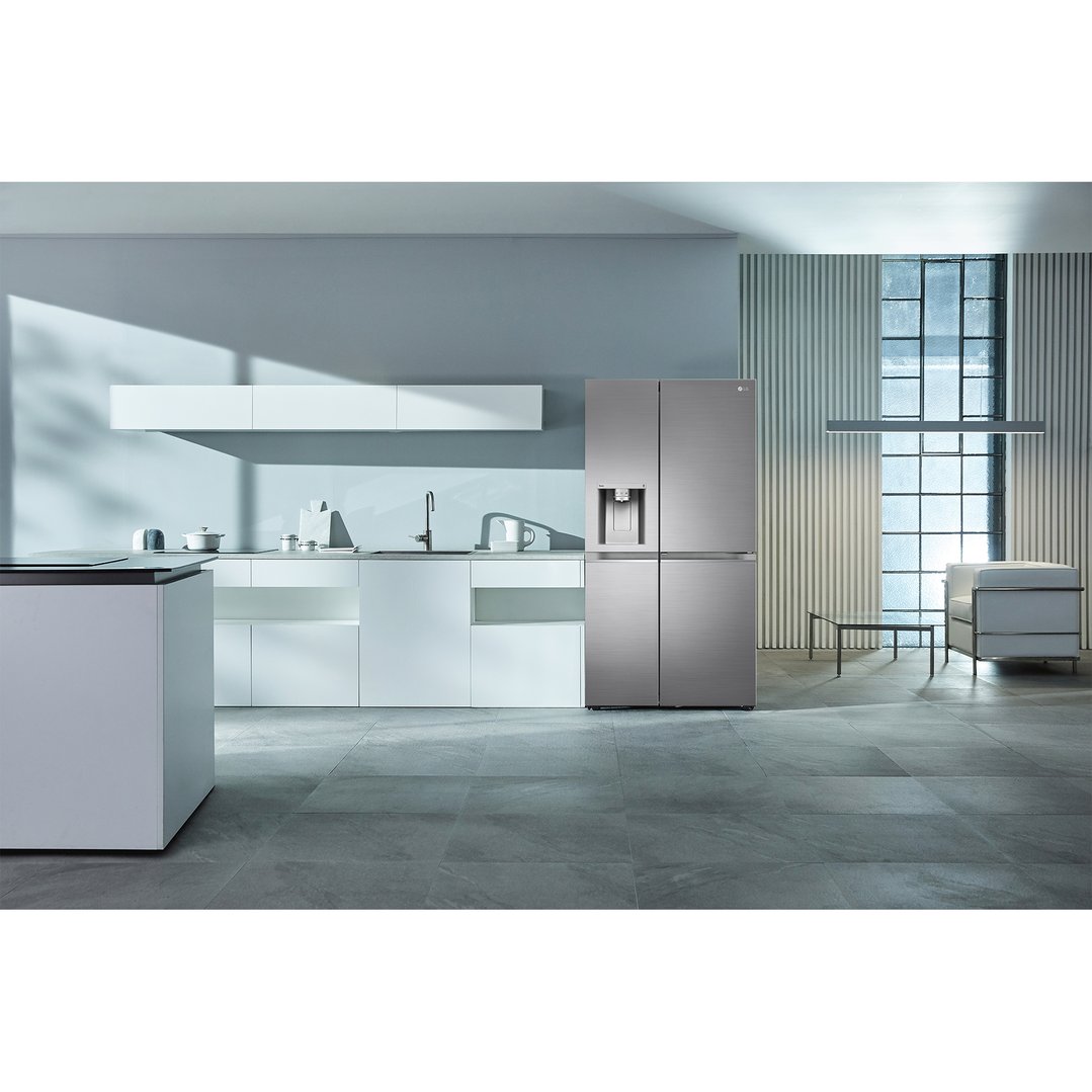 LG 635L Side by Side Fridge Non Plumbed Ice & Water Dispenser GS-N635PL
