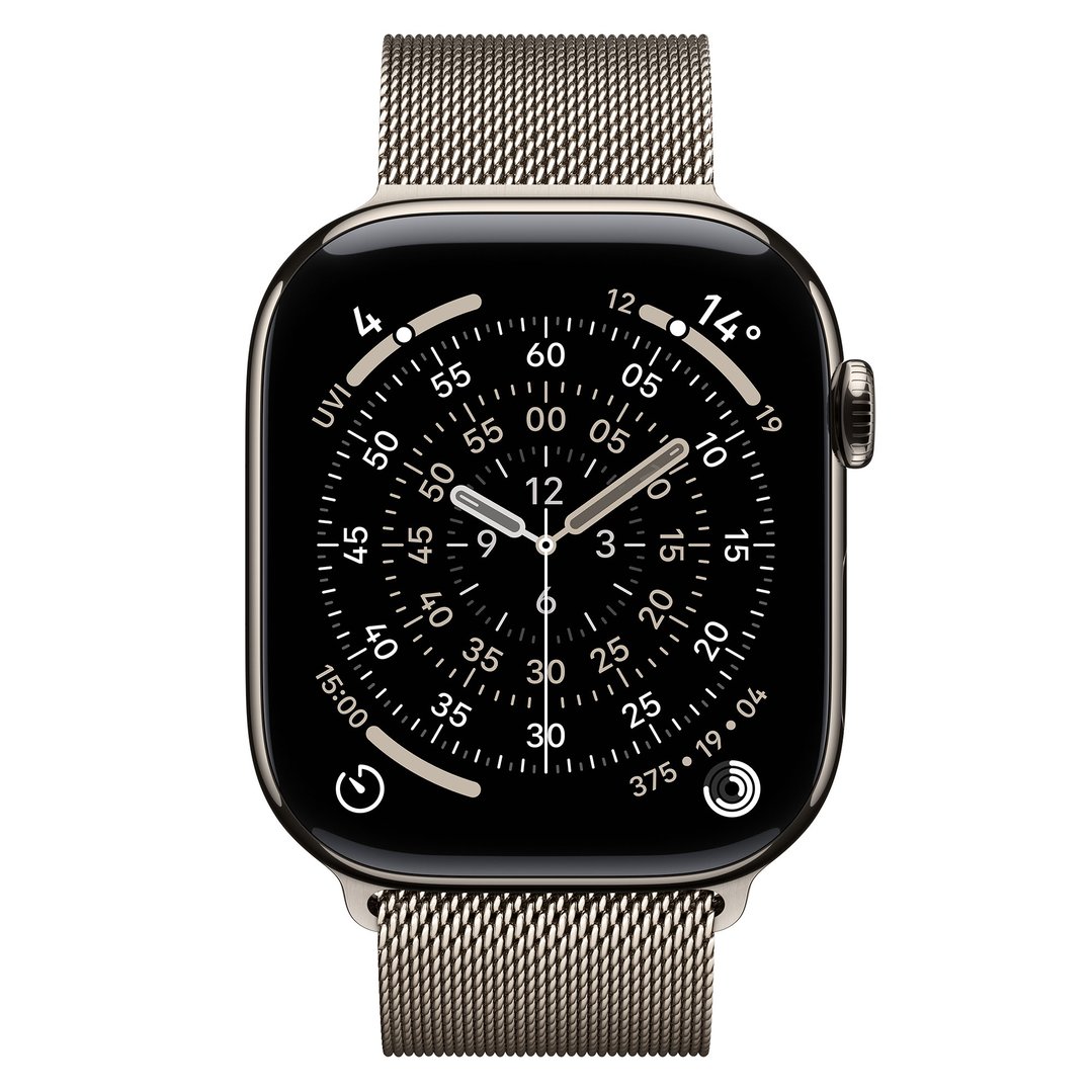 Apple Watch Series 11 46mm Natural Titanium Case GPS + Cellular Natural Milanese Loop (M/L) MFD04X/A