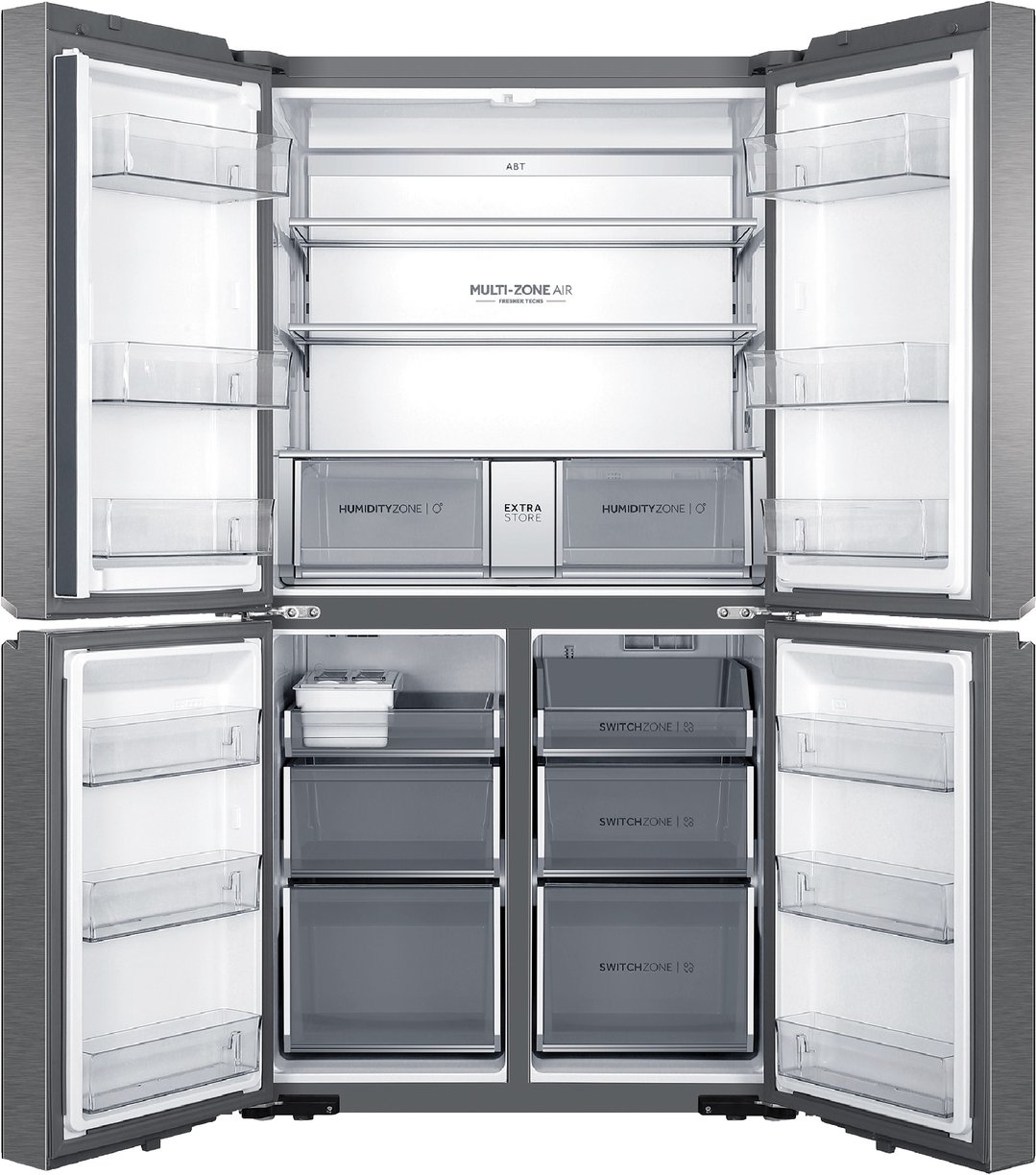 Haier Quad Door Refrigerator Freezer, 91cm, 623L Satina HRF680YS