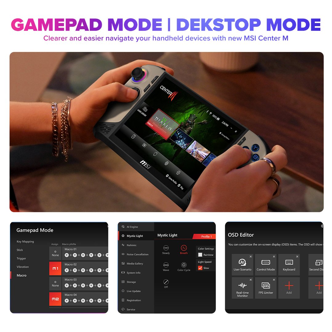 MSI Claw 8 AI+ Core Ultra 7 258V/32GB/1TB SSD 8" Gaming Handheld 6392742