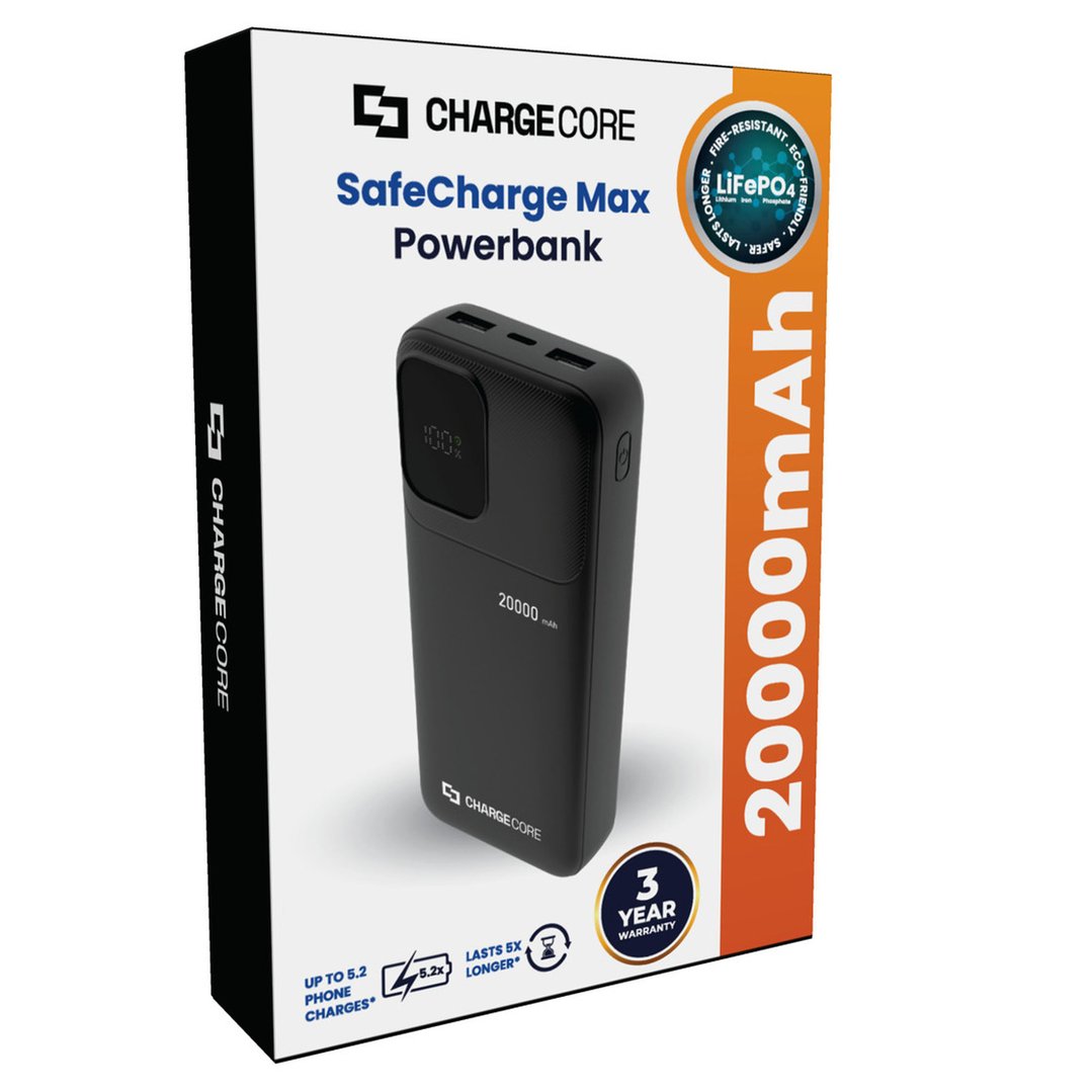 Laser ChargeCore SafeCharge Max 20K - Black PB-20LFBK-003