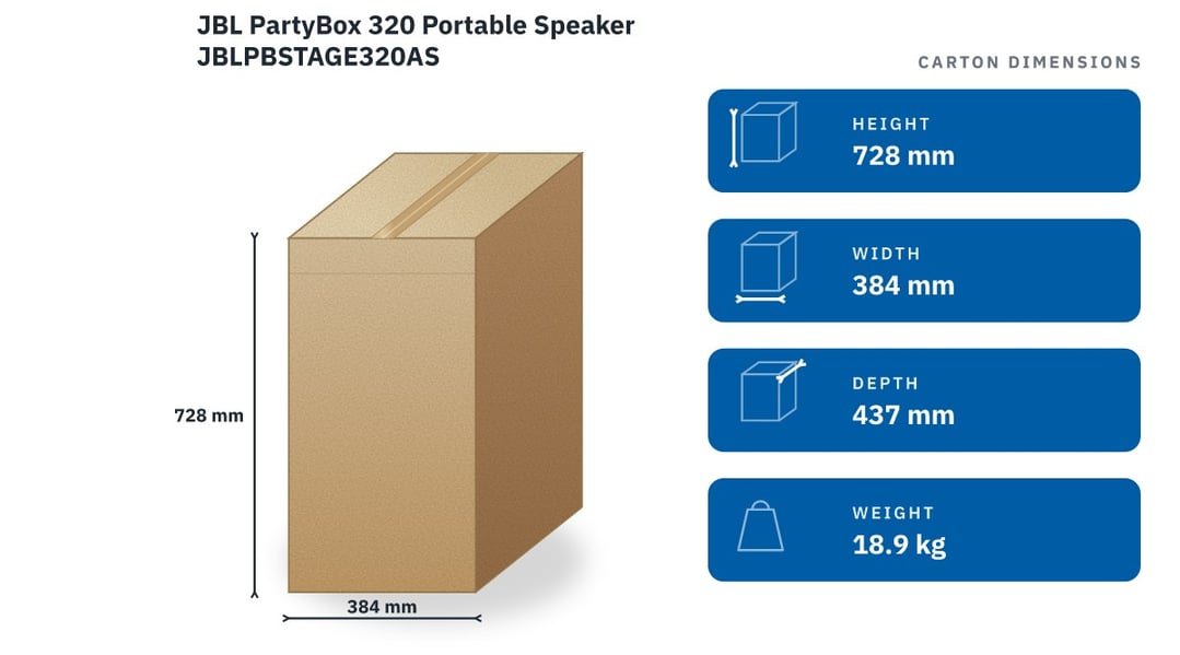 JBL PartyBox 320 Portable Speaker JBLPBSTAGE320AS
