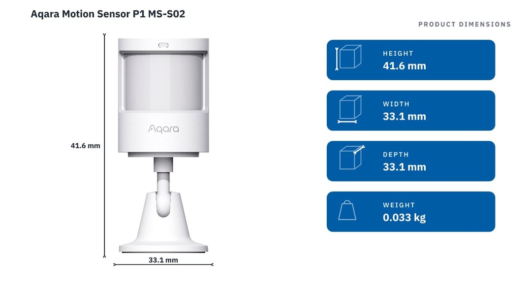 Aqara Motion Sensor P1 MS-S02 — product dimensions