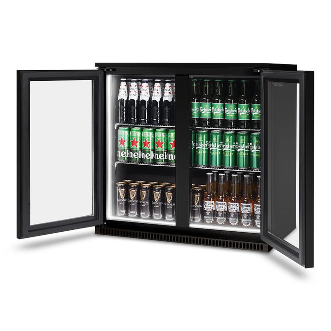 Husky 190L Alfresco Double Door Chiller in Black ALFC2BK840ELB