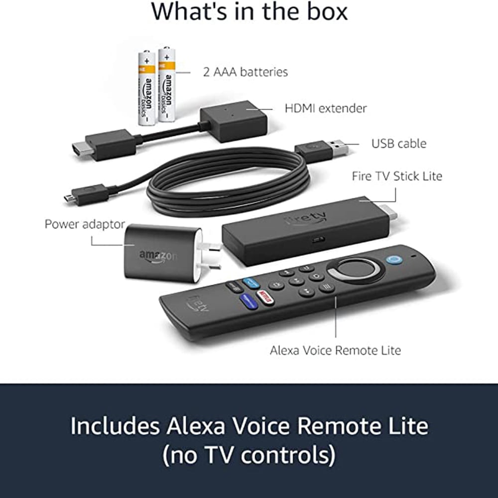 Amazon Fire TV Stick Lite, Stream BINGE, Kayo Sports, Netflix, Prime Video B091G5M6VK