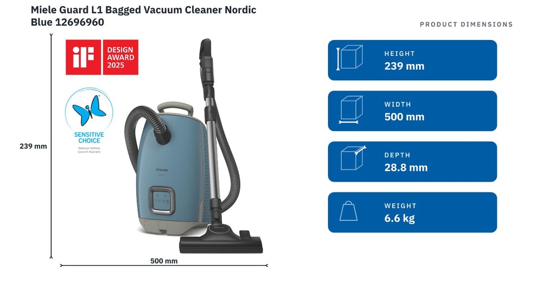 Miele Guard L1 Bagged Vacuum Cleaner Nordic Blue 12696960
