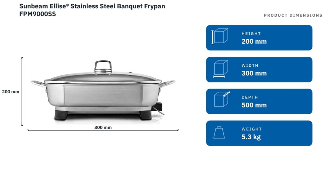 Sunbeam Ellise® Stainless Steel Banquet Frypan FPM9000SS