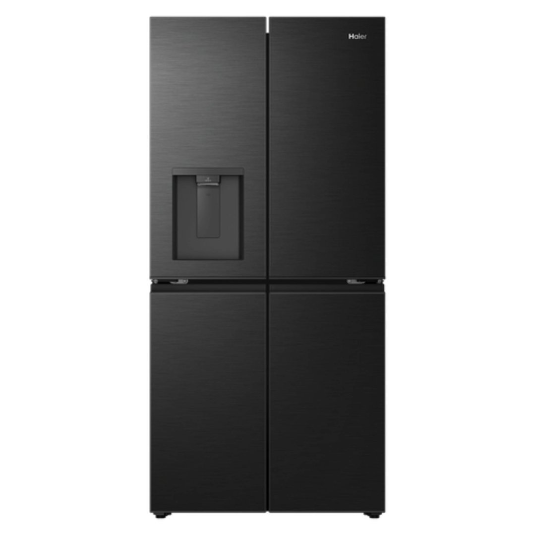 Haier 574L, Quad Door Refrigerator Freezer, Water, Non-Plumbed, Black HRF590YHC