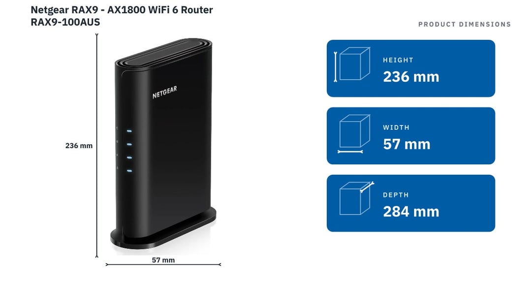 Netgear RAX9 - AX1800 WiFi 6 Router RAX9-100AUS