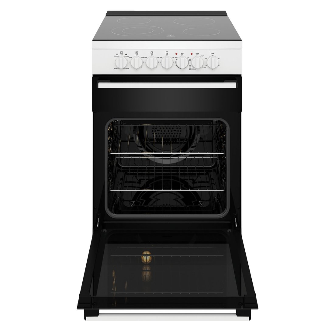 Westinghouse 60cm freestanding electric oven and ceramic cooktop, white