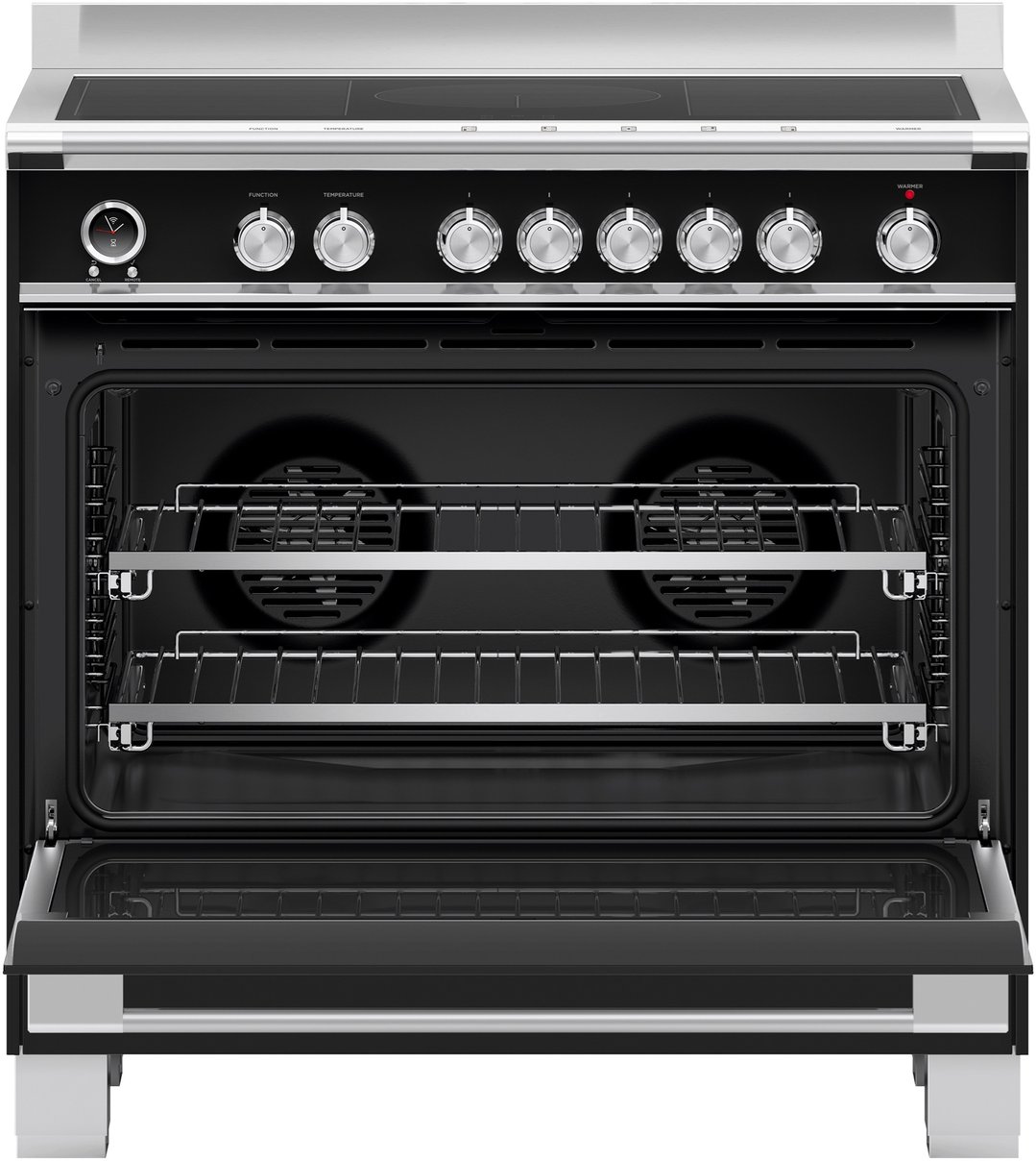 Fisher & Paykel 90cm Series 9 Classic 5 Zone Induction Pyrolytic Cooker, 2 SmartZones OR90SCI6B1