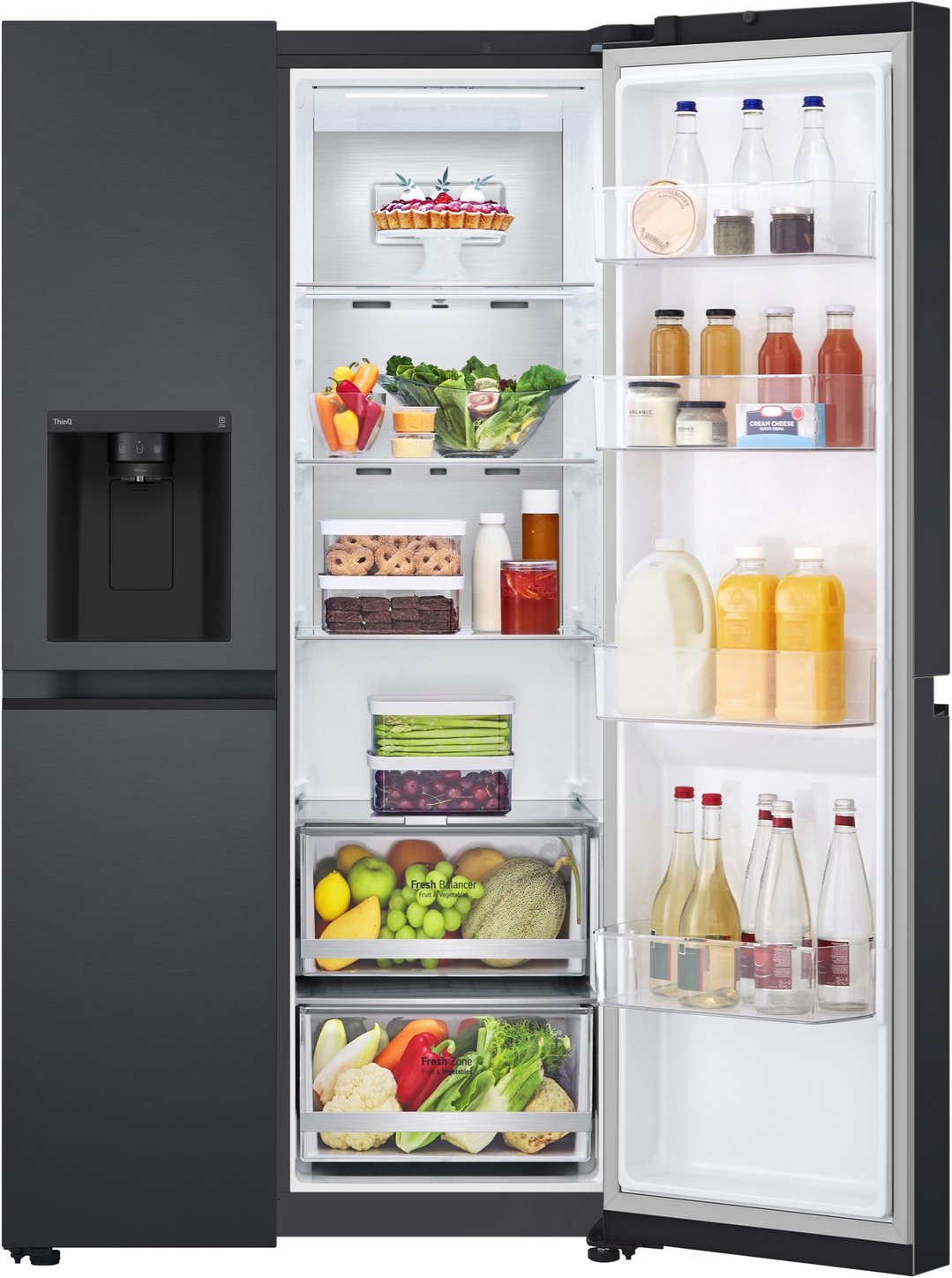LG 635L Side by Side Fridge in Matte Black Finish GS-L600MBL