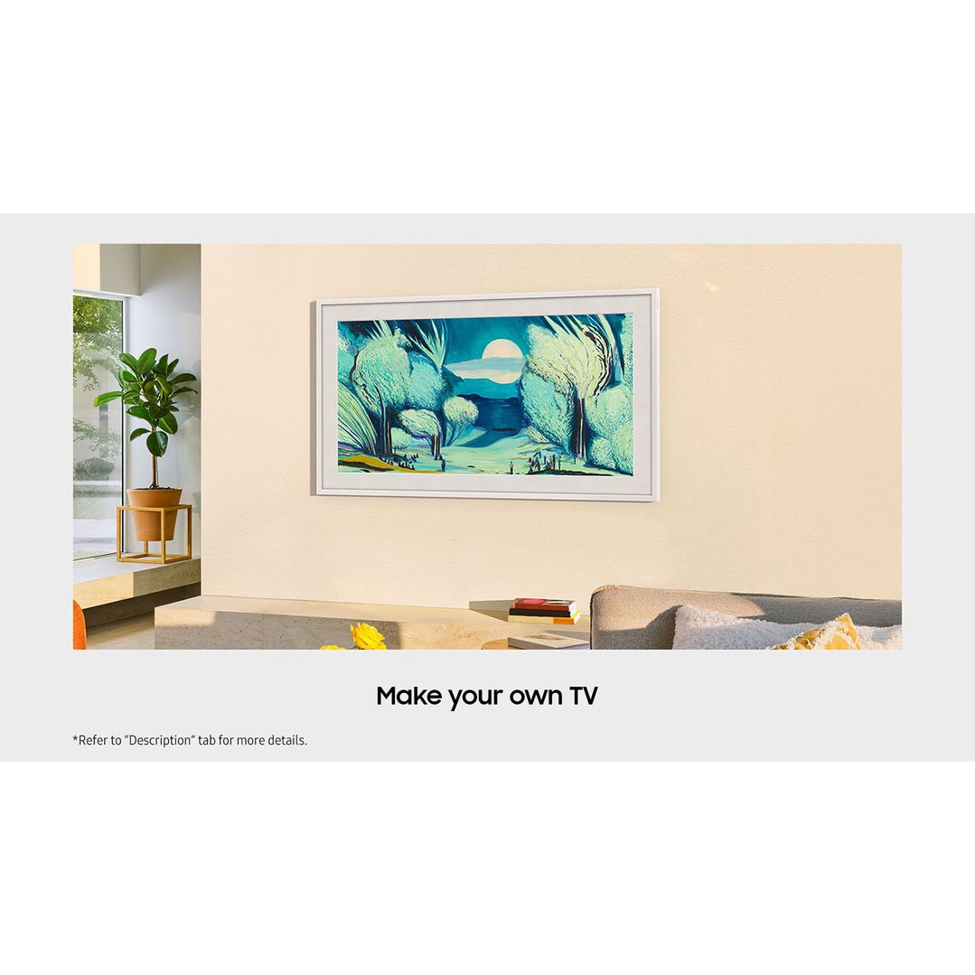 The Frame QLED 4K Smart TV displaying art in a living room setting