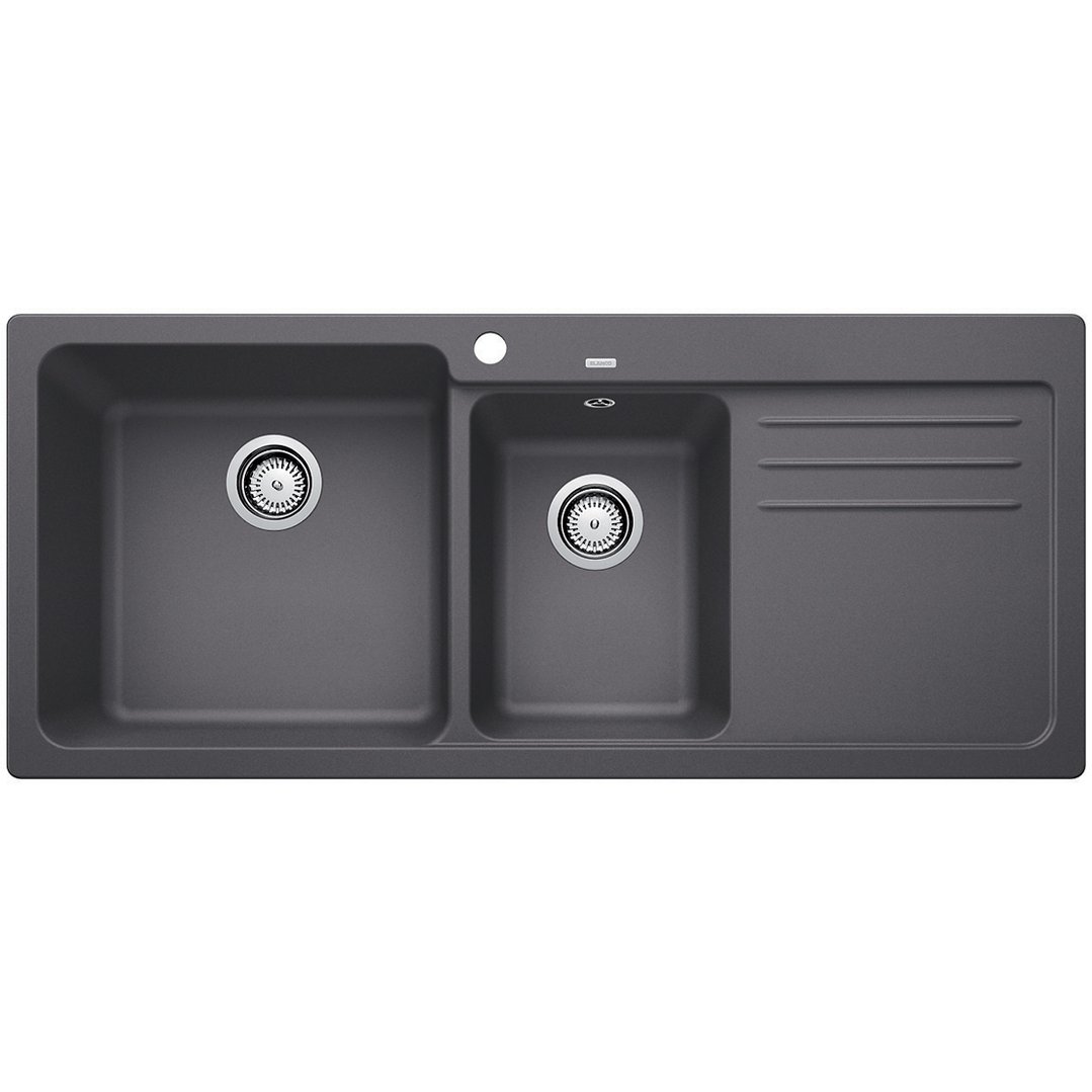 Blanco Double Bowl Sink with Drainer Rock Grey NAYA8SGK5