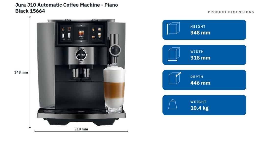 Jura J10 Automatic Coffee Machine - Piano Black 15664