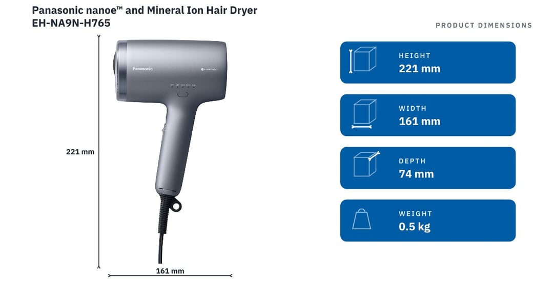 Panasonic nanoe™ and Mineral Ion Hair Dryer EH-NA9N-H765