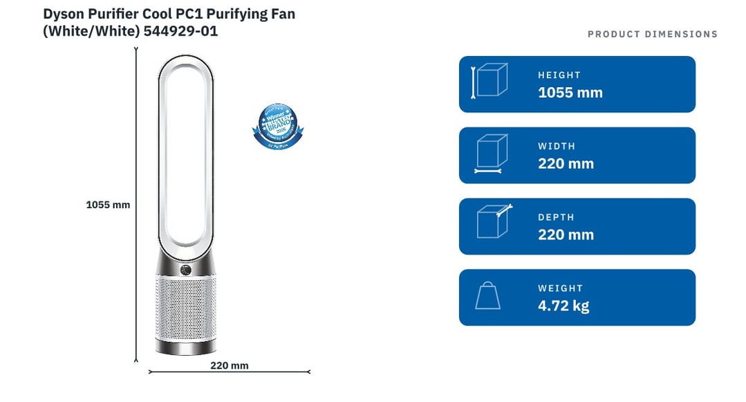 Dyson Purifier Cool PC1 Purifying Fan (White/White) 544929-01