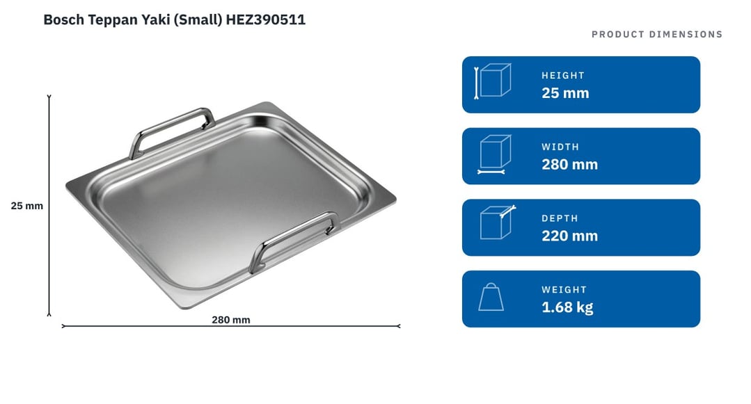 Bosch Teppan Yaki (Small) HEZ390511 — product dimensions