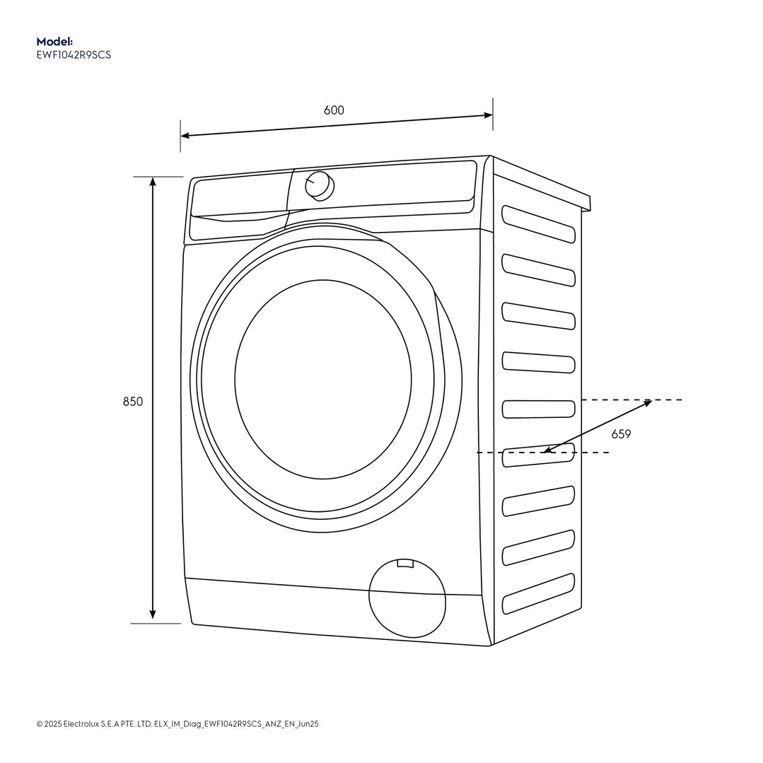 Electrolux 10kg UltimateCare 900 Front Load Washing Machine Dark Onyx EWF1042R9SCS