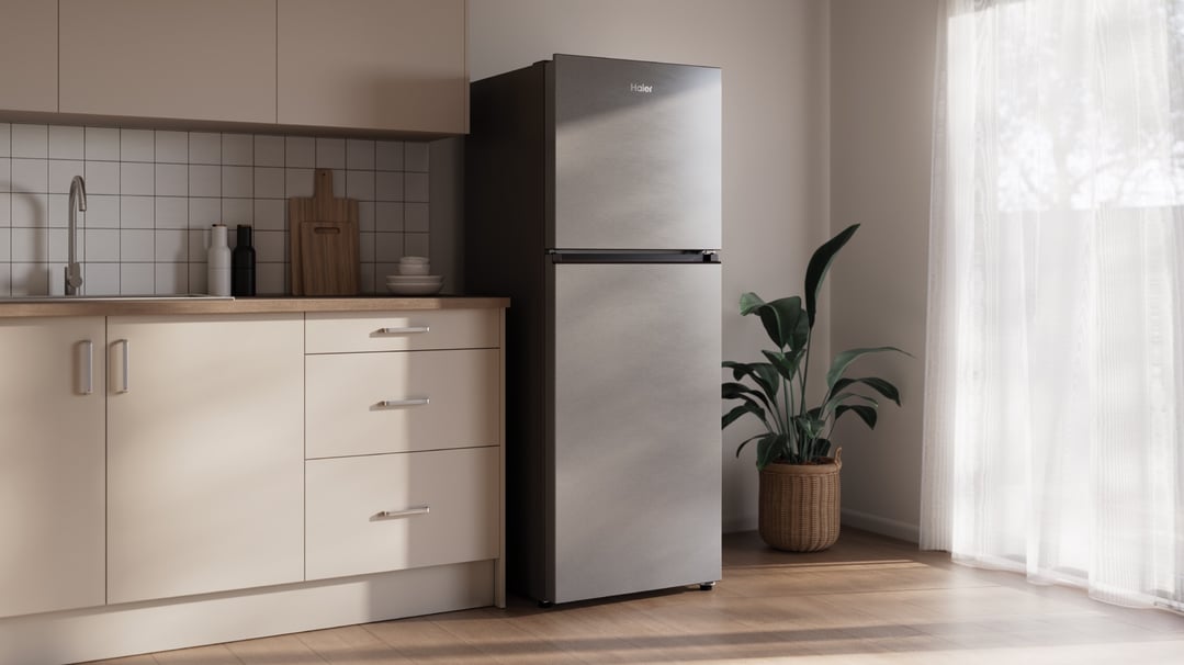 Haier 311L 300 Series Refrigerator Satina Top Freezer HRF330TS