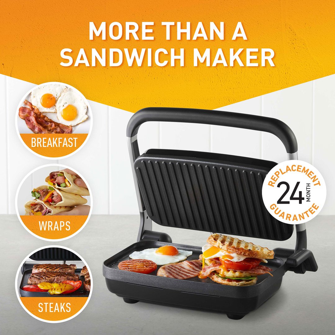 Sunbeam Café Style 2-Slice Sandwich Press & Maker. GRM2000SS