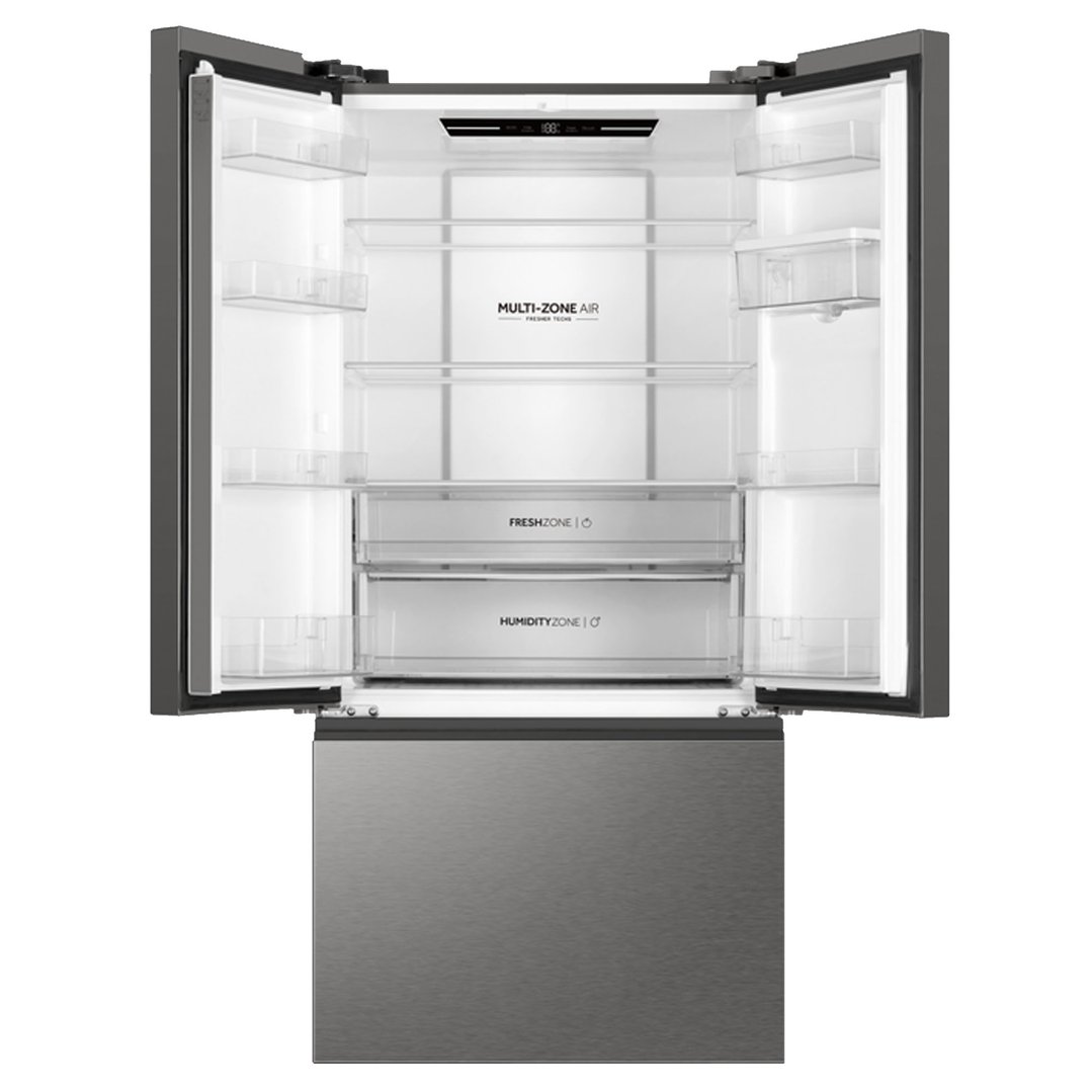 Haier 509L 500 Series French Door Refrigerator Freezer Satina HRF510FHS