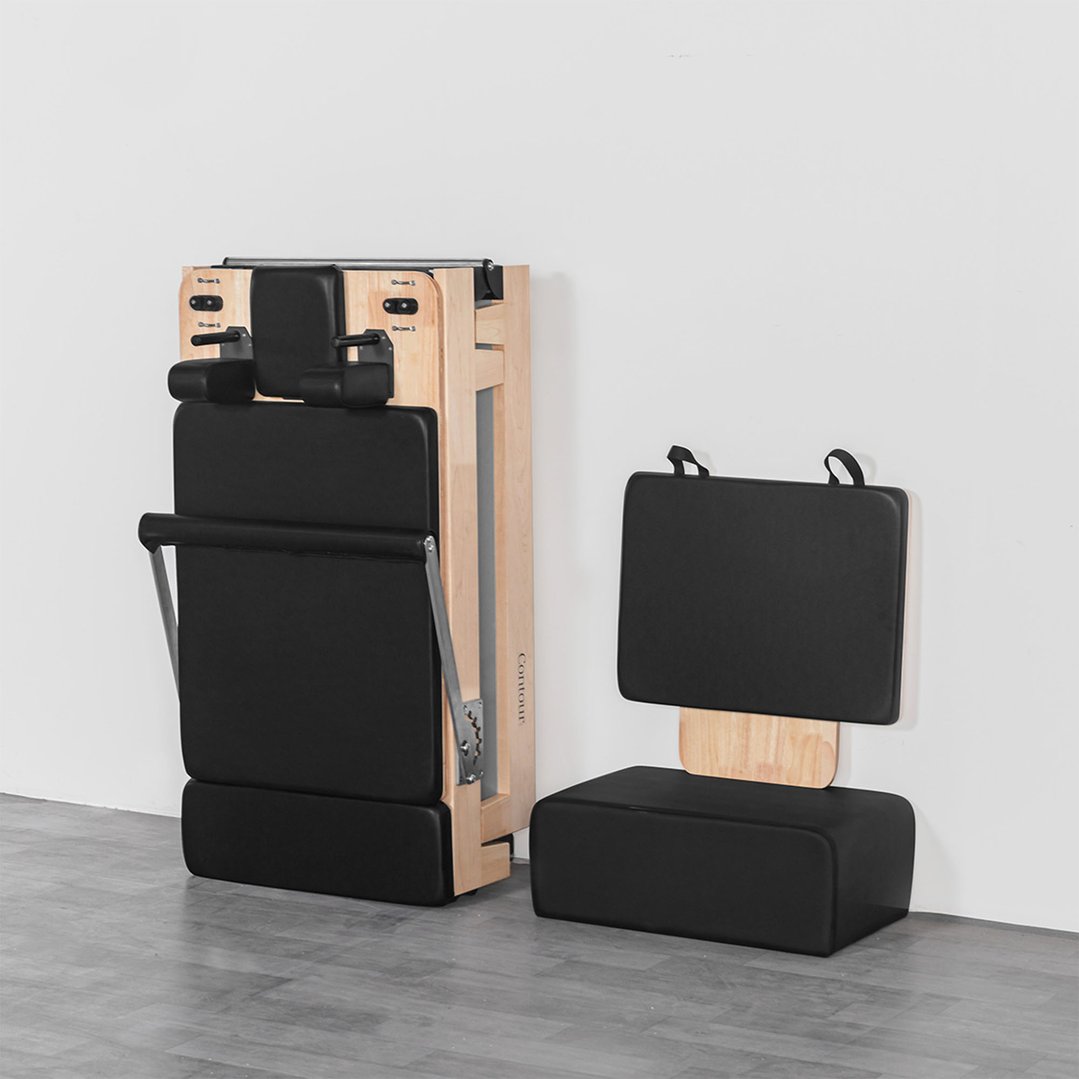 Lifespan Fitness Contour Folding Wooden Pilates Reformer Machine - Black LFRF-CONTFLD2