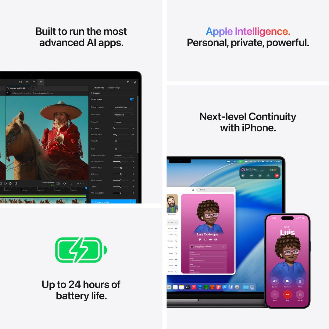 Apple 16" MacBook Pro M5 Pro chip with 18‑core CPU and 20‑core GPU, 48GB, 1TB SSD - Silver MGE64X/A