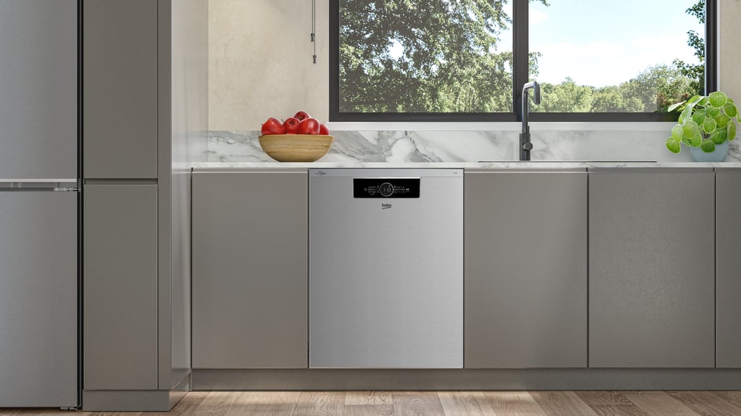 Beko 14 Place Setting Built Under Dishwasher - Platinum Steel BDBU1430X