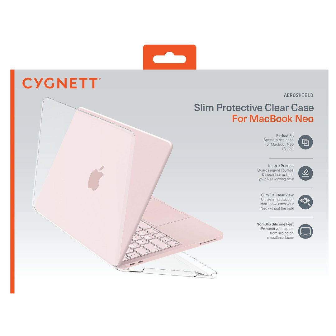 Cygnett Aero Shield Clear Case for MacBook Neo CY6163CPAEG