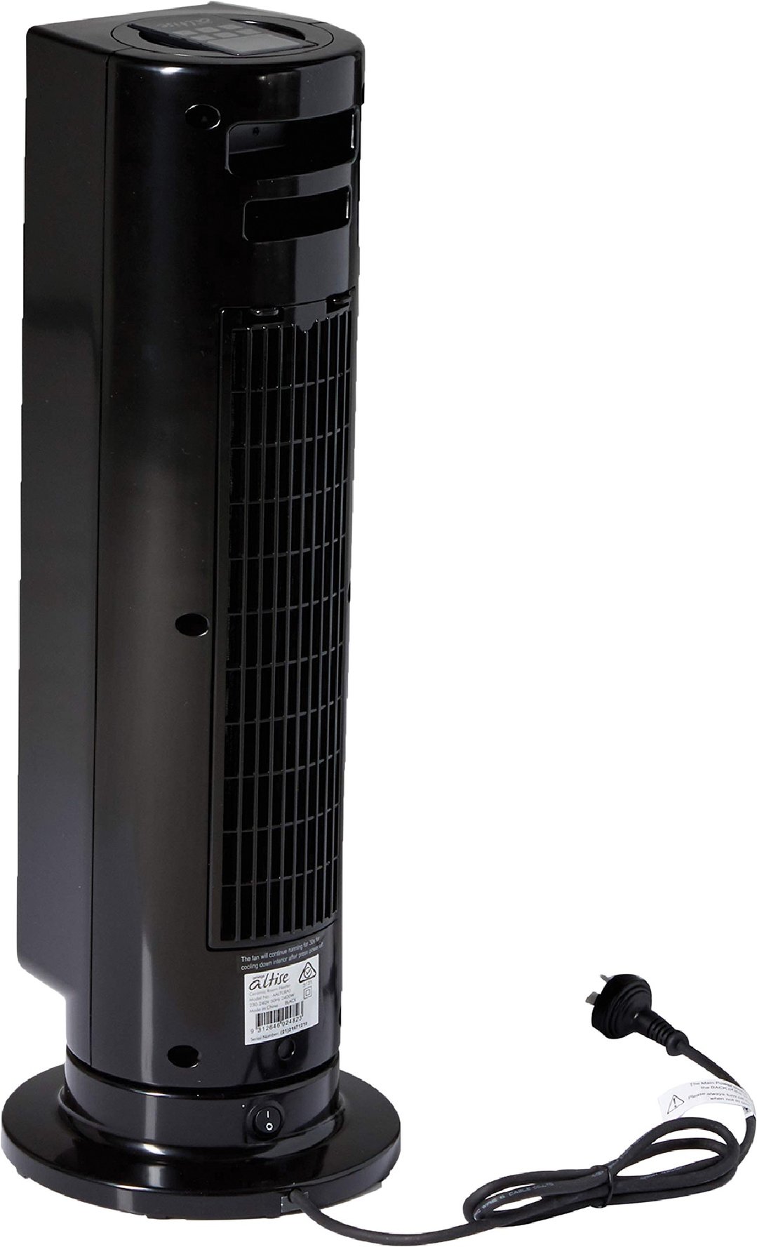 Omega Altise 2400W Ceramic Tower Heater Black AALTURASB