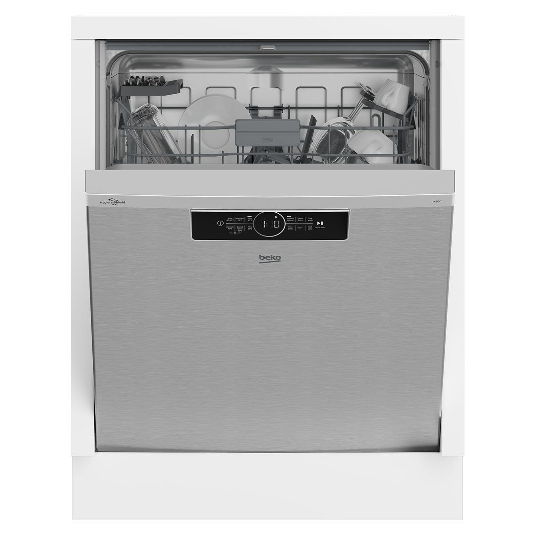 Beko 14 Place Setting Built Under Dishwasher - Platinum Steel BDBU1430X