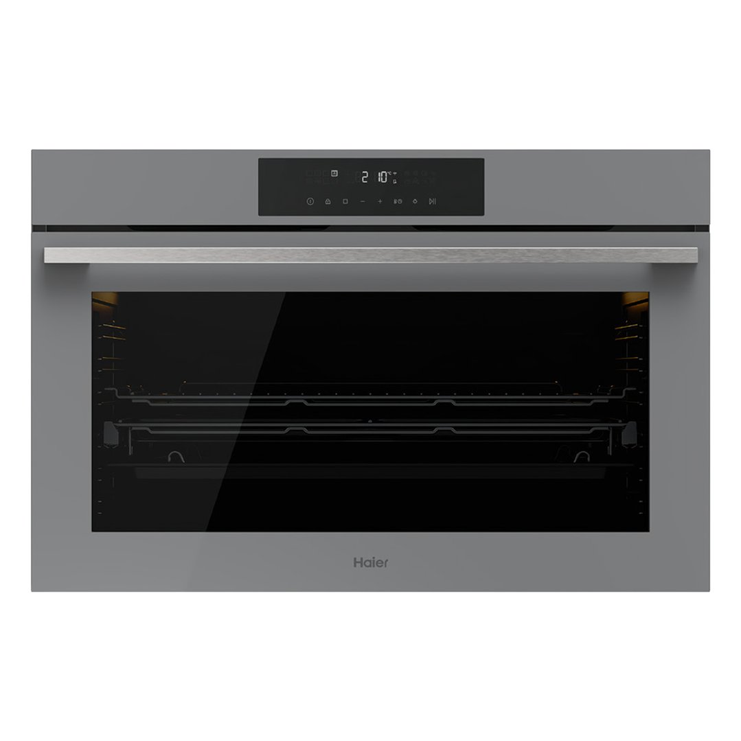 Haier 90cm 300 Series Built-in Oven, 17 Function, Pyrolytic Grey Glass HWO90S17TPG3