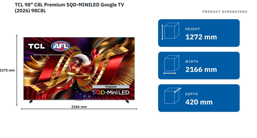TCL 98" C8L Premium SQD-MINILED Google TV (2026) 98C8L