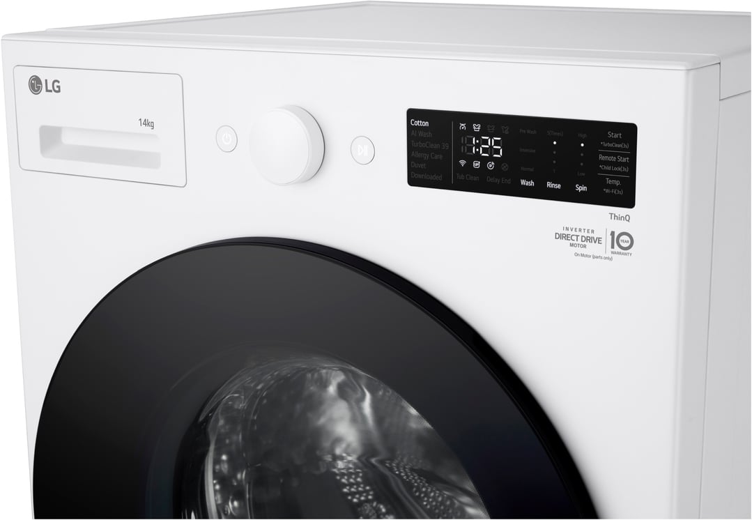 LG 14kg XL Series AI Front Load Washing Machine in Matte White WXLS-1014WX
