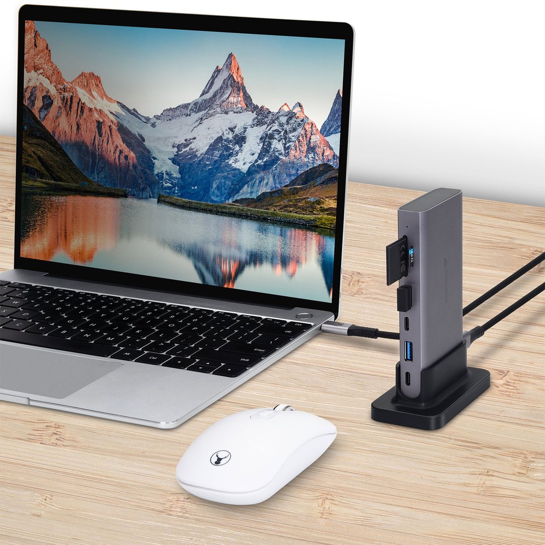 Bonelk USB-C 9-in-1 MultiPort Desktop Hub Grey ELK-80034-R