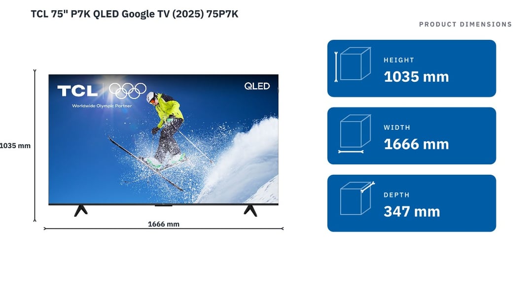 TCL 75" P7K QLED Google TV (2025) 75P7K