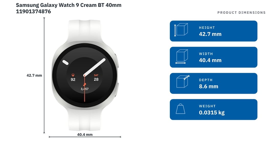 Samsung Galaxy Watch 9 Cream BT 40mm 11901374876