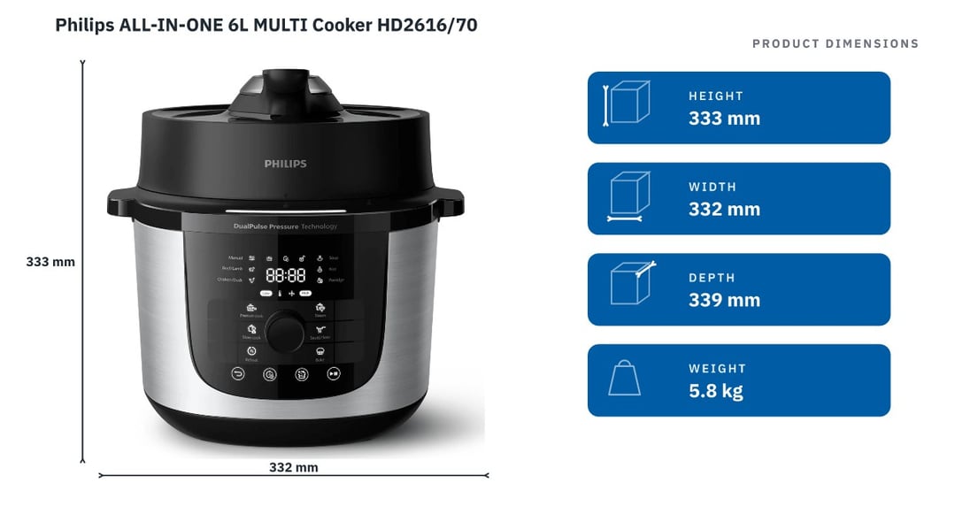 Philips 6L 3000 Series Multi Cooker HD2616/70