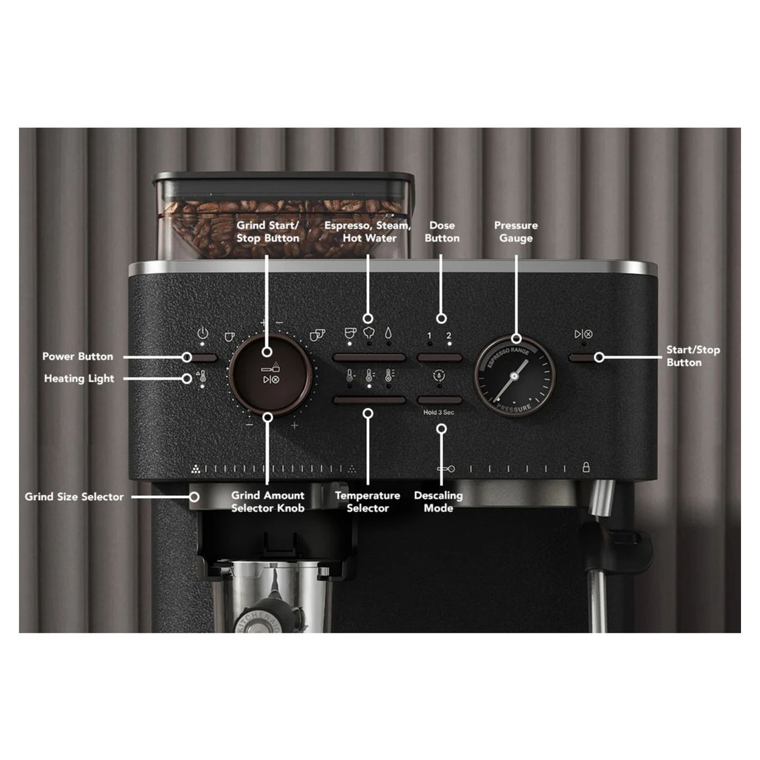 Kitchenaid Semi Automatic Espresso Machine with Burr Grinder Porcelain 5KES6551APL