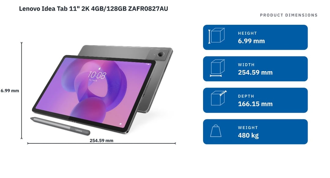 Lenovo Idea Tab 11" 2K 4GB/128GB ZAFR0827AU