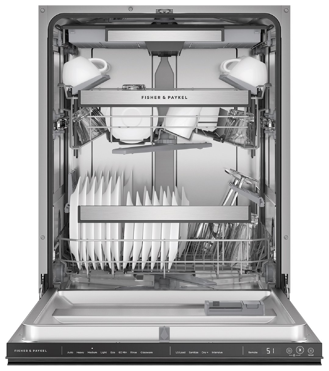 Fisher & Paykel Series 9 Comtemporary Built-under Dishwasher, Tall, Sanitise DW60UZT4B2