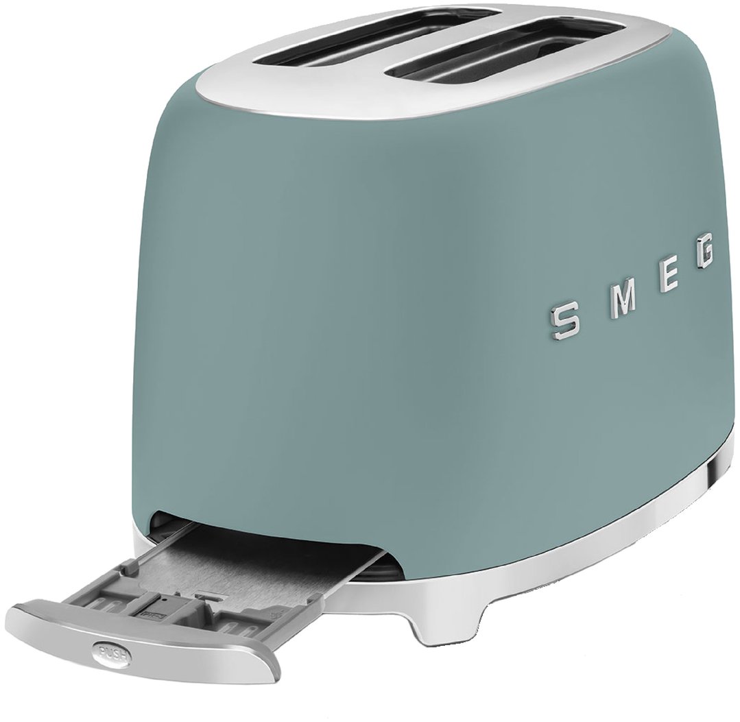 Smeg 50's Retro Style Aesthetic 2 Slice Toaster Emerald Green TSF01EGMAU