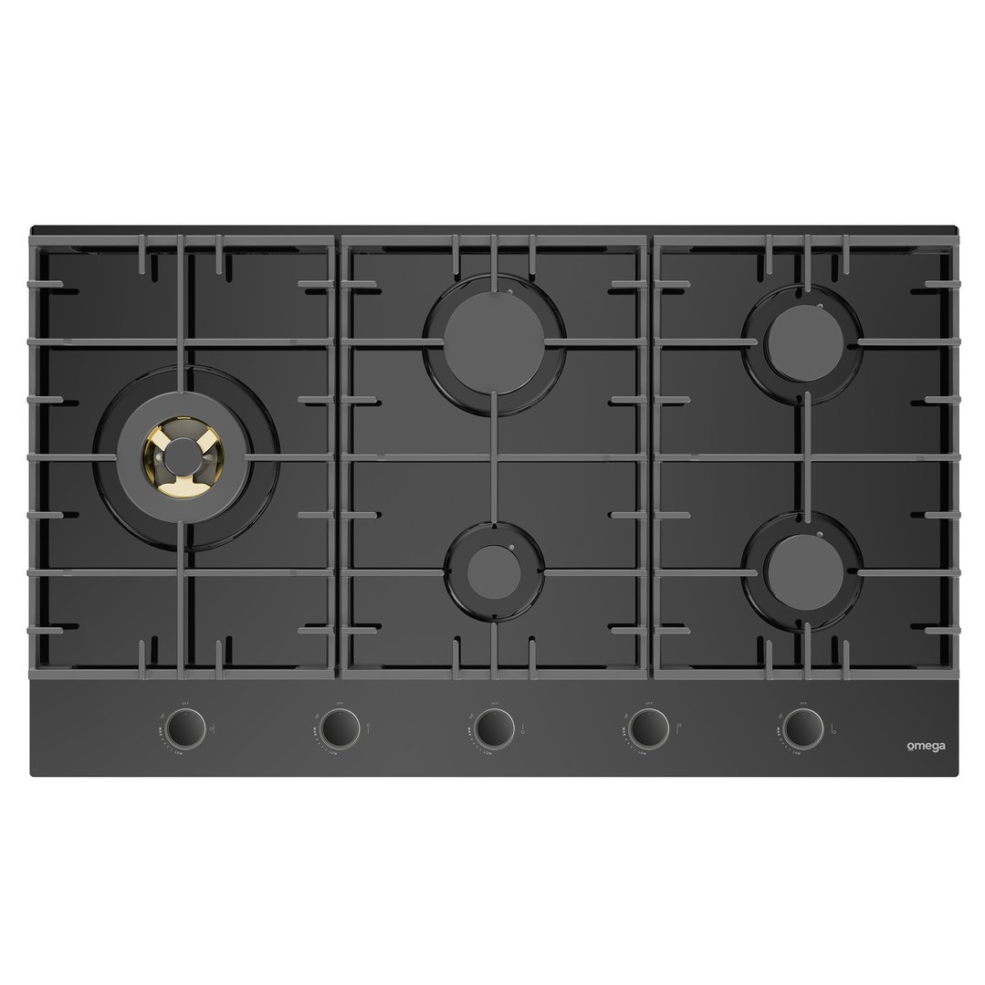 Omega 90cm Gas on Glass Cooktop OCGG905WB Buy Online with Afterpay