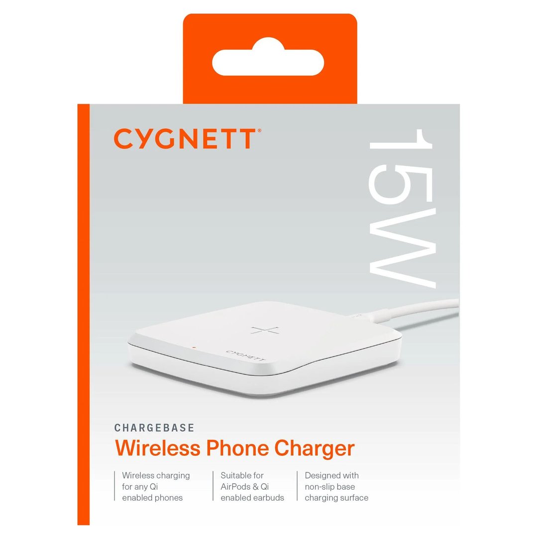 Cygnett 15W Wireless Phone Charger - White CY4847PPWIR