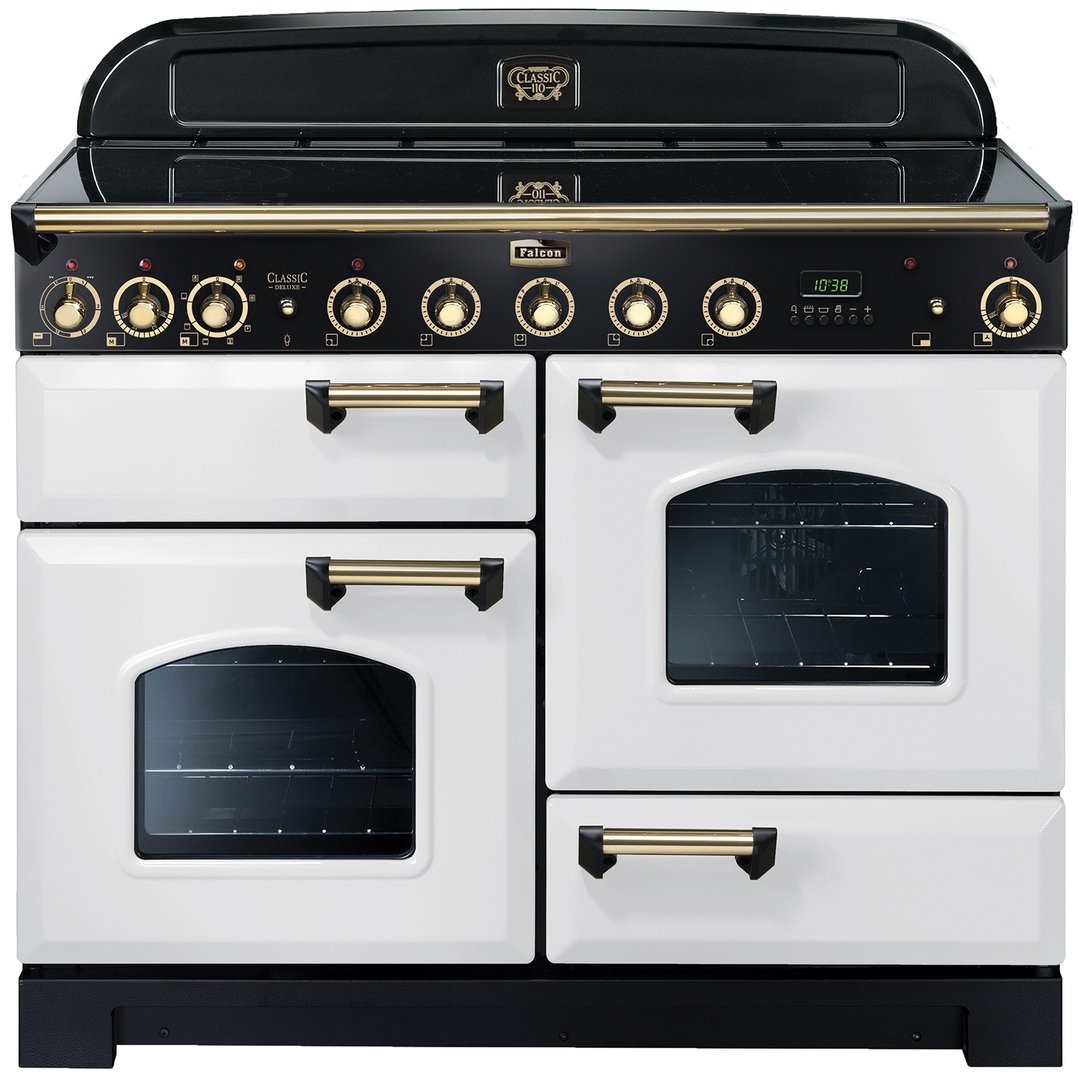 Falcon Classic Deluxe 110CM Induction Range Cooker White/Brass