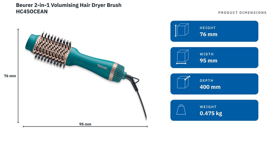 Beurer 2-in-1 Volumising Hair Dryer HC45OCEAN