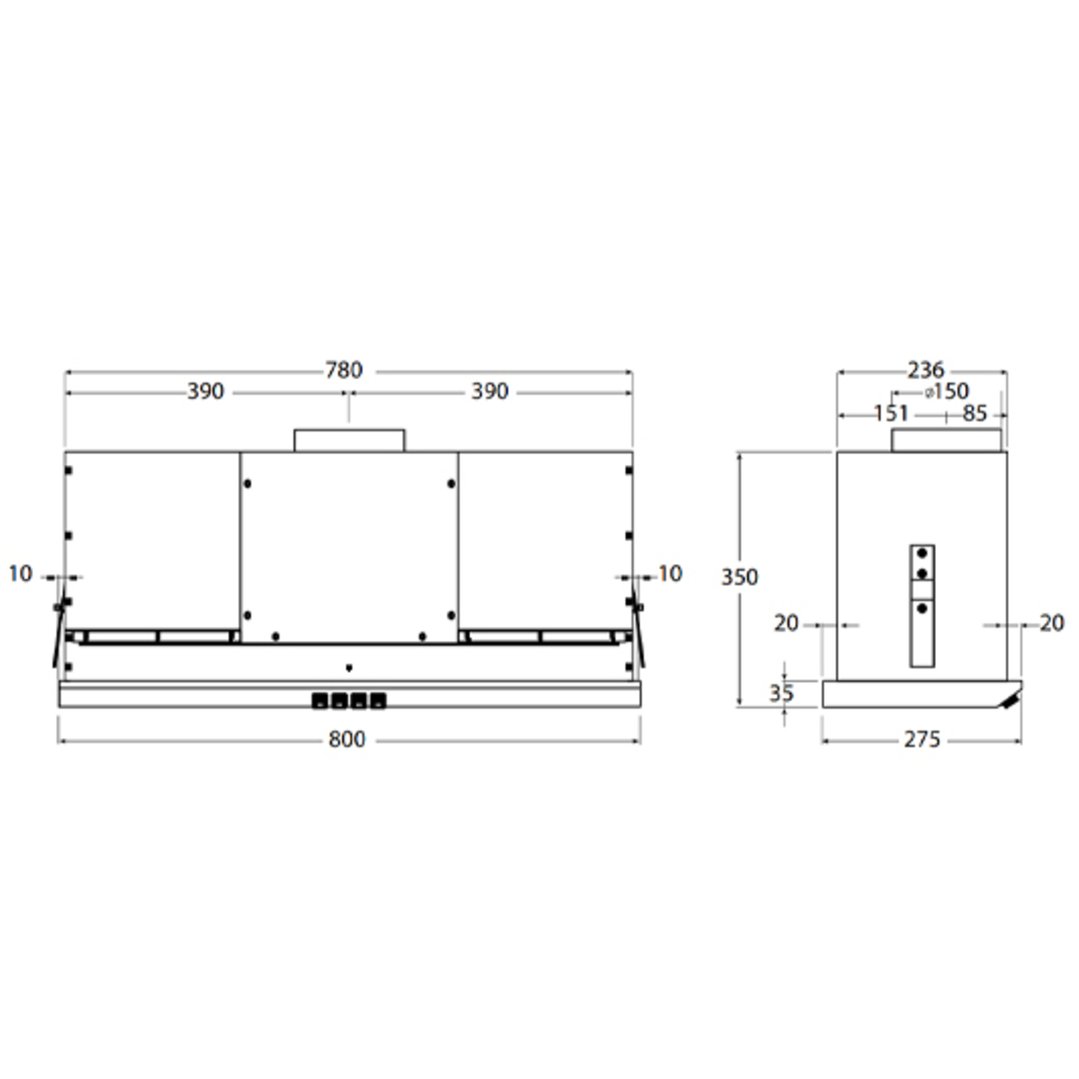 Falcon 80cm Undermount Rangehood FALUC801