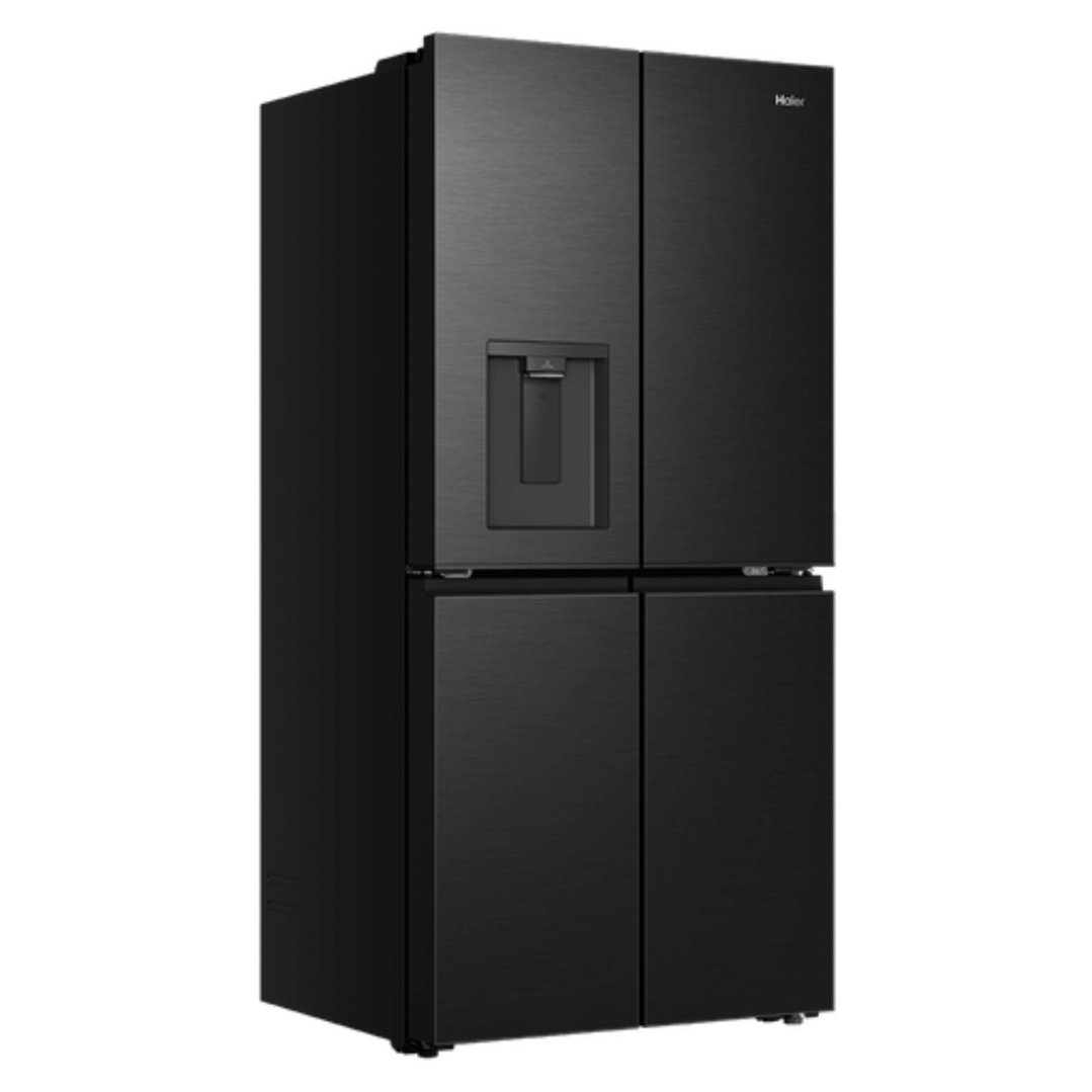 Haier 574L, Quad Door Refrigerator Freezer, Water, Non-Plumbed, Black HRF590YHC