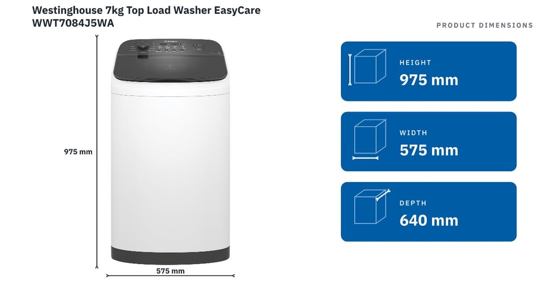 Westinghouse 7kg Top Load Washer EasyCare WWT7084J5WA